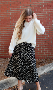 Lovely Leopard Midi Skirt