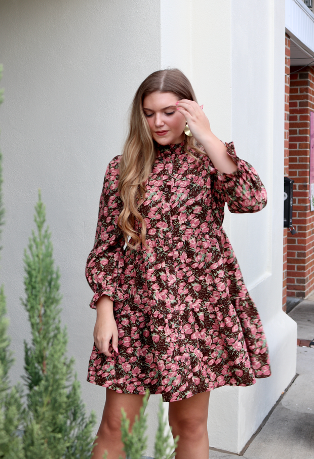 Vermont Tiered Floral Corduroy Dress