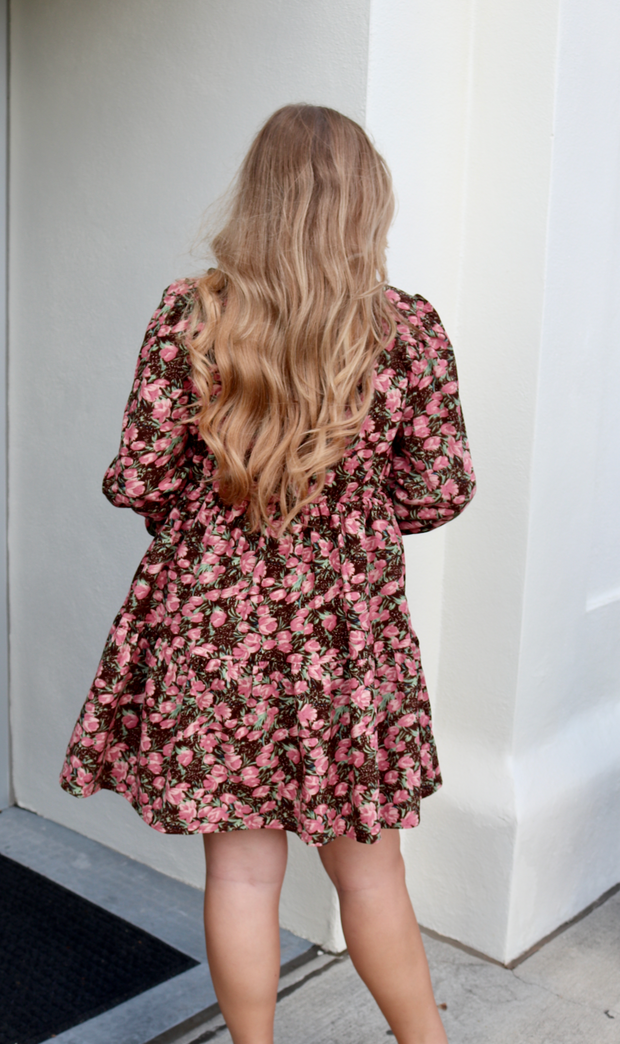 Vermont Tiered Floral Corduroy Dress