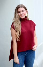 Hamptons Hi Lo Sweater | Garnet