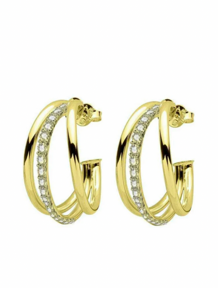 Small Triple Claire CZ Hoops