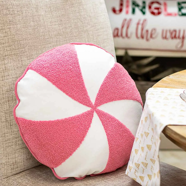 Peppermint Pillow | Pink / White