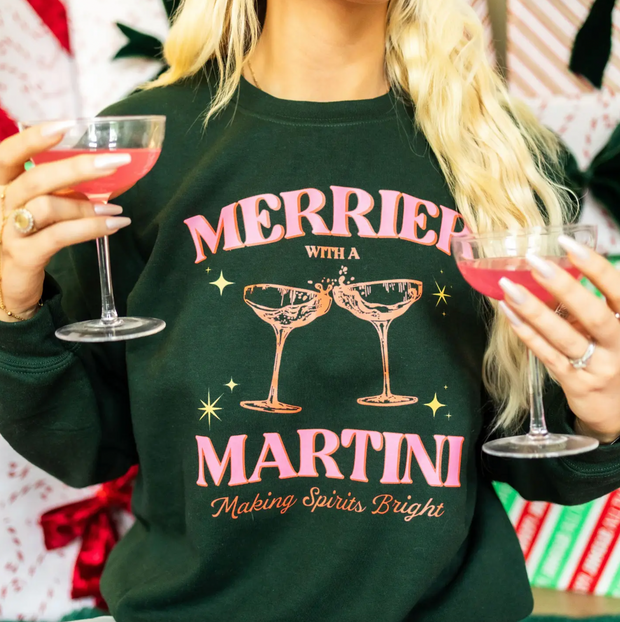 Merrier with a Martini Sweatshirt  | **more sizes on the way**