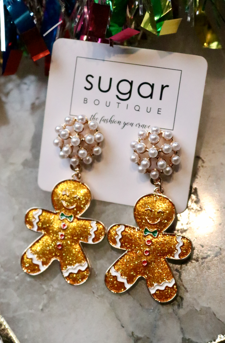 Sweet Gingerbread Man Earrings