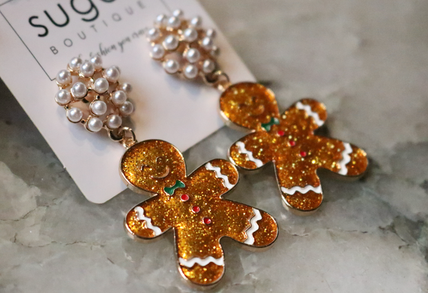 Sweet Gingerbread Man Earrings