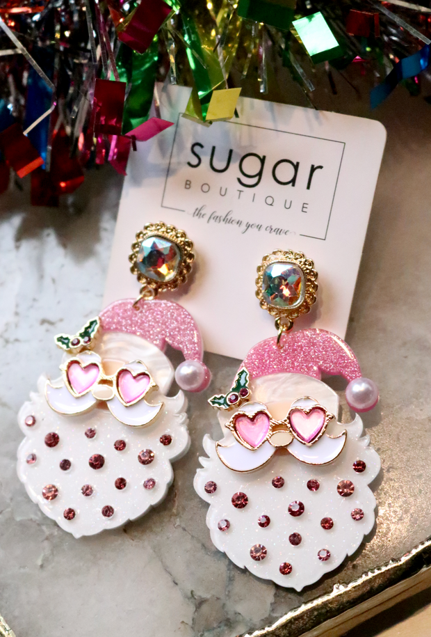 Heart Eye Santa Earring