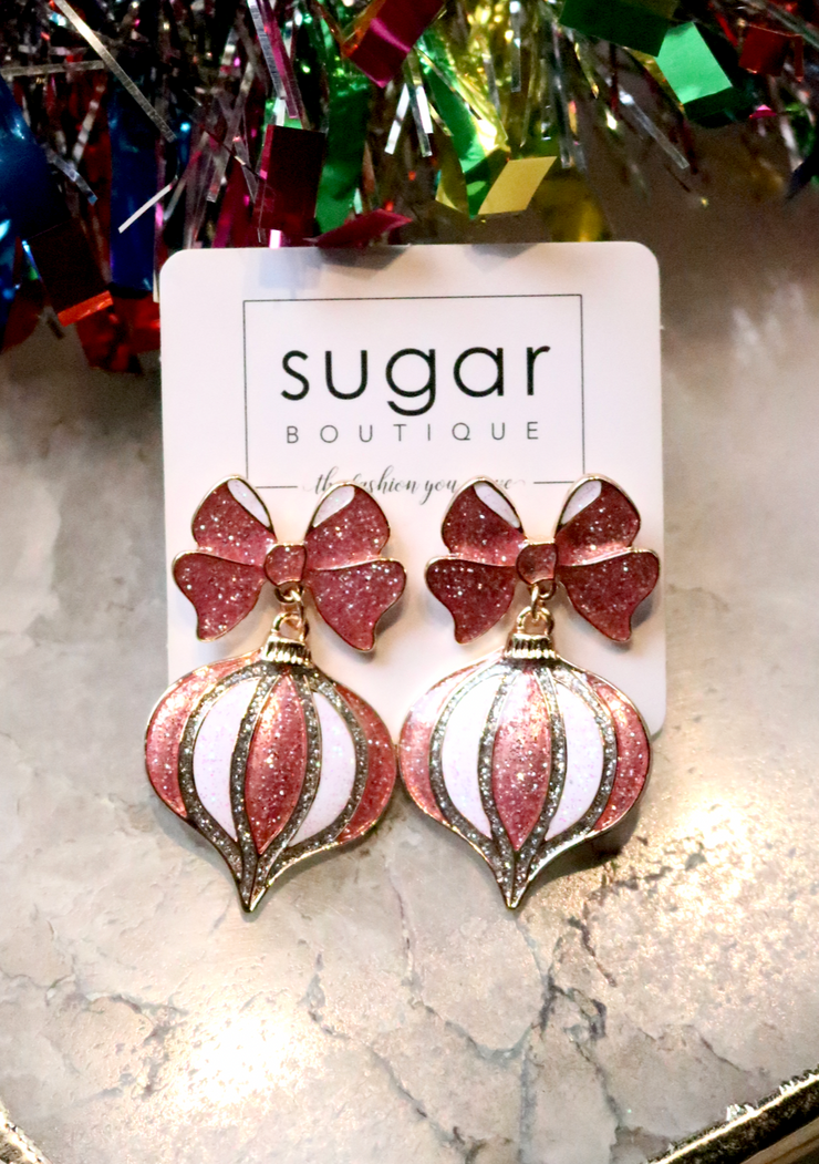 Pink Ornament Earring