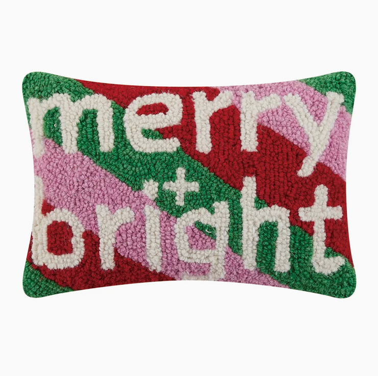 Merry & Bright Rainbow Hook Pillow