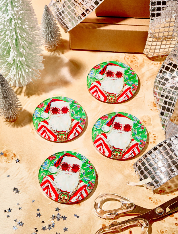 Swanky Santa Acrylic Coasters | SET OF 2