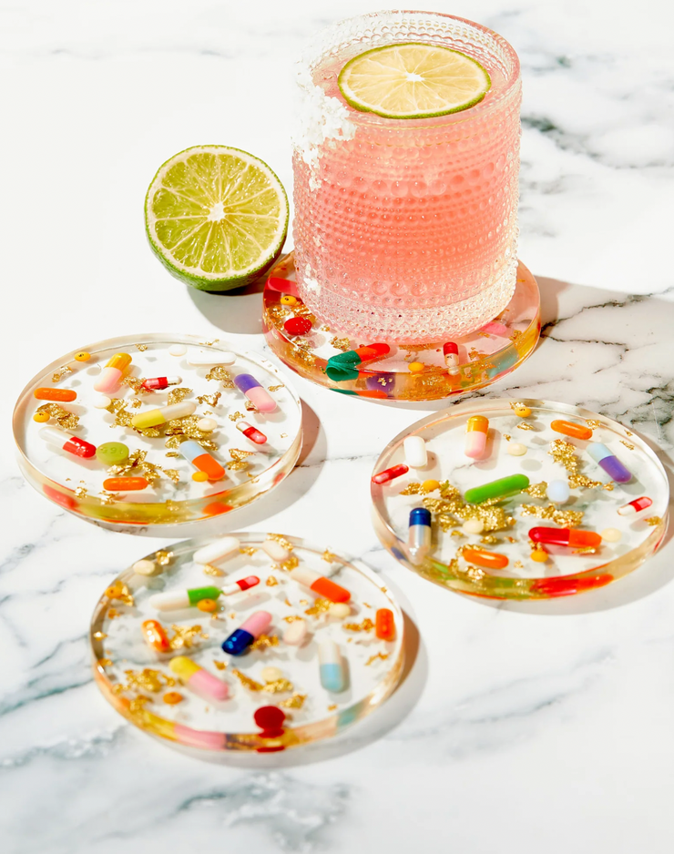 Pills + Gold Coasters ( SET OF 2)