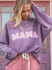 Mama Corded Sweatshirt | Purple/Pink