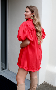 Briley Ruffle Dress | RED