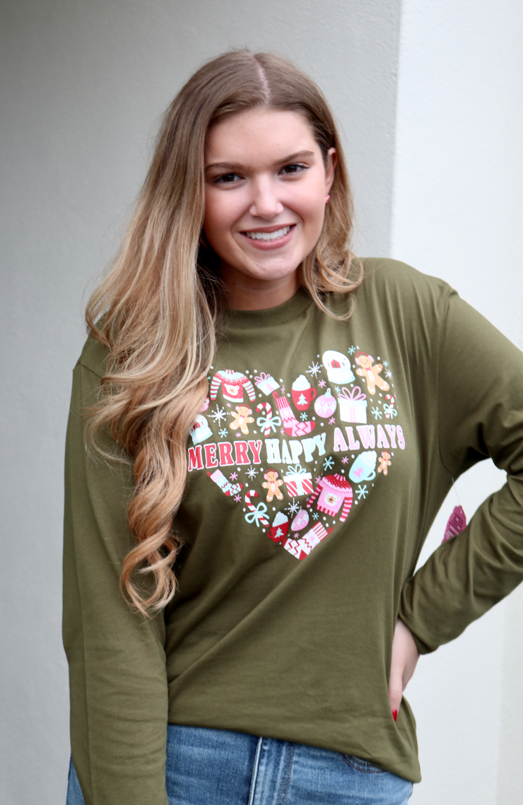 Merry Happy Always Long Sleeve Tee