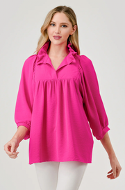 Mandy Ruffle Top | HOT PINK