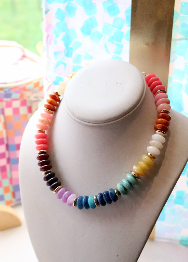 Rainbow Beaded Necklace