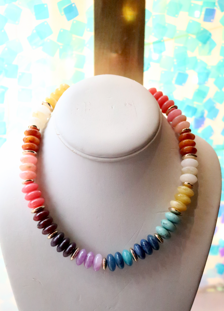 Rainbow Beaded Necklace