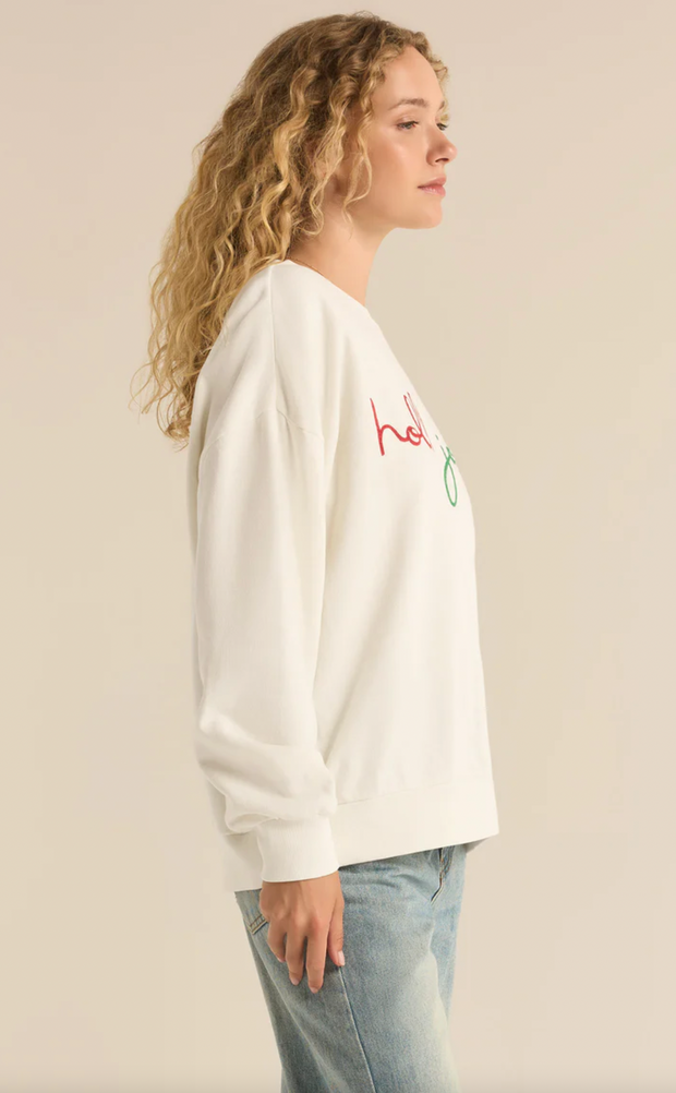 Holly Sunday Embroidered Embroidered Sweatshirt