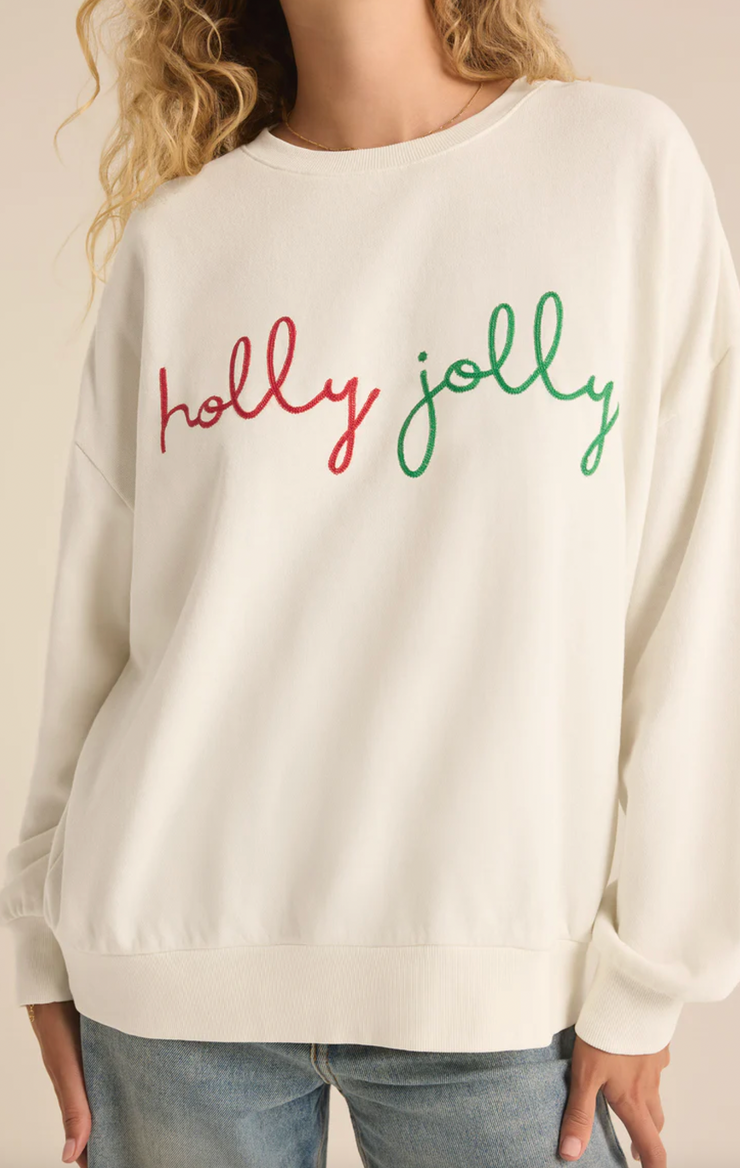 Holly Sunday Embroidered Embroidered Sweatshirt