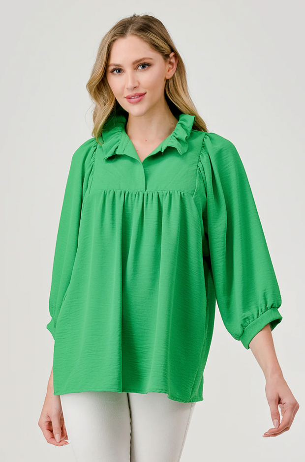 Mandy Ruffle Top | GREEN