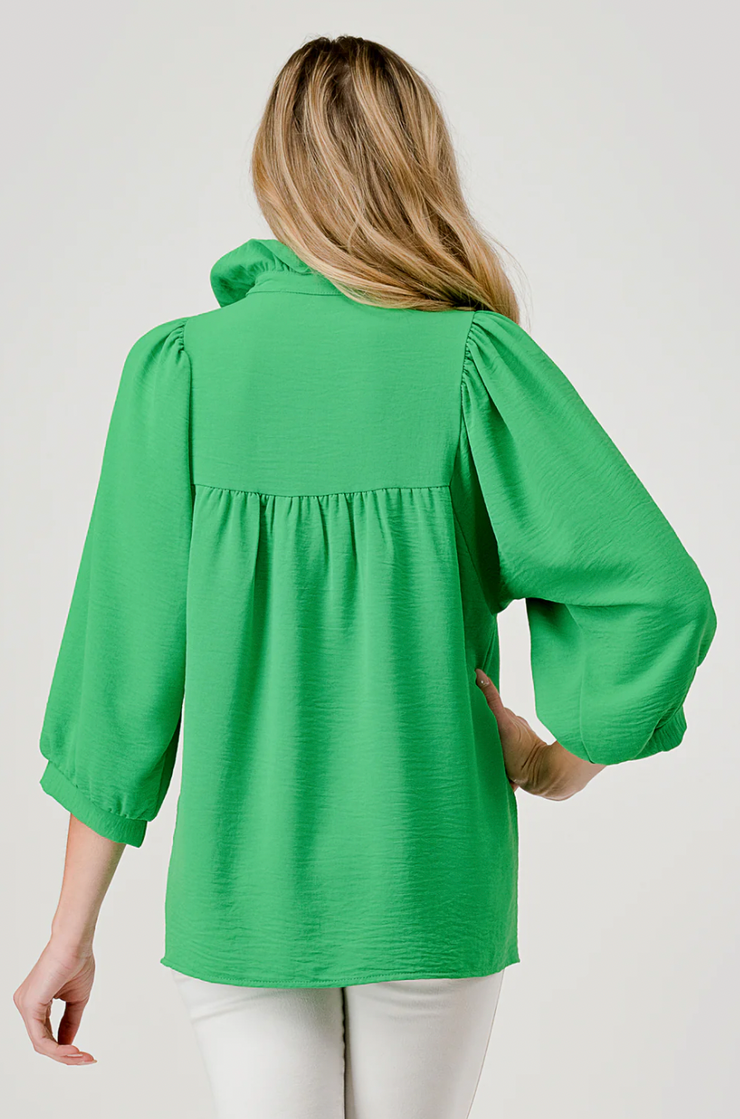 Mandy Ruffle Top | GREEN