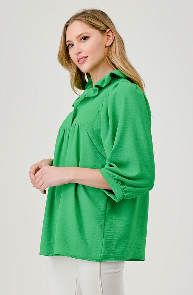 Mandy Ruffle Top | GREEN