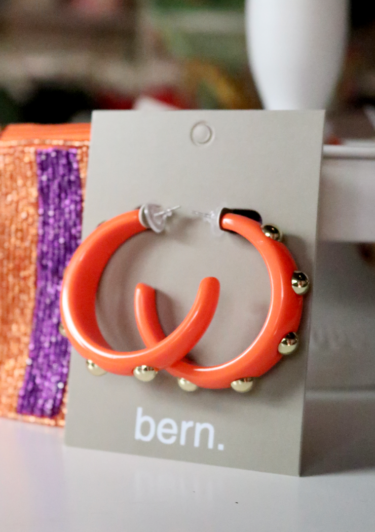 Rouge Studded Hoop | Orange