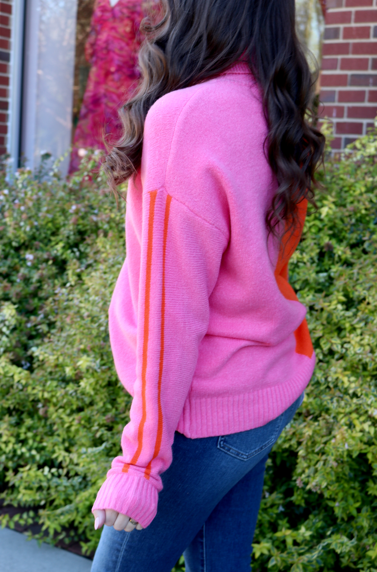 Colorblock Dream Sweater | Pink/Orange