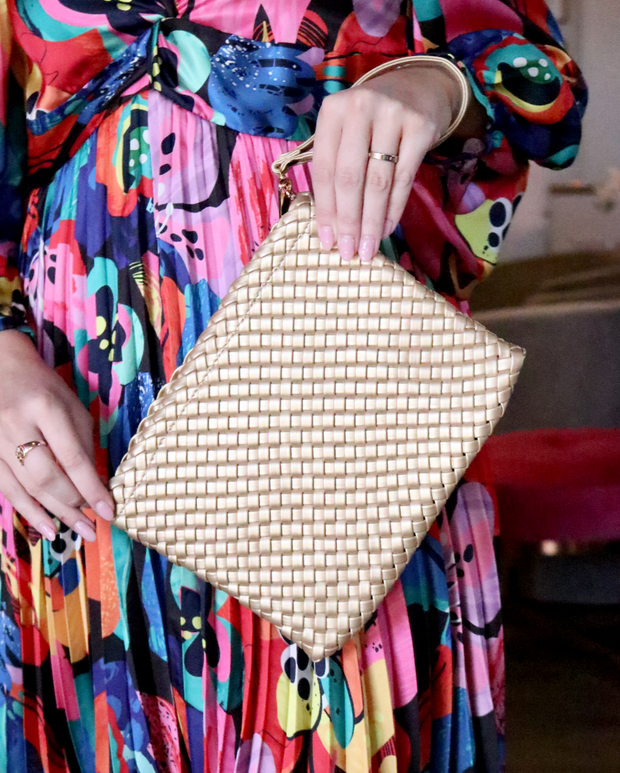 Woven Clutch | Gold