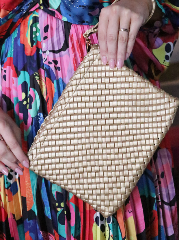 Woven Clutch | Gold