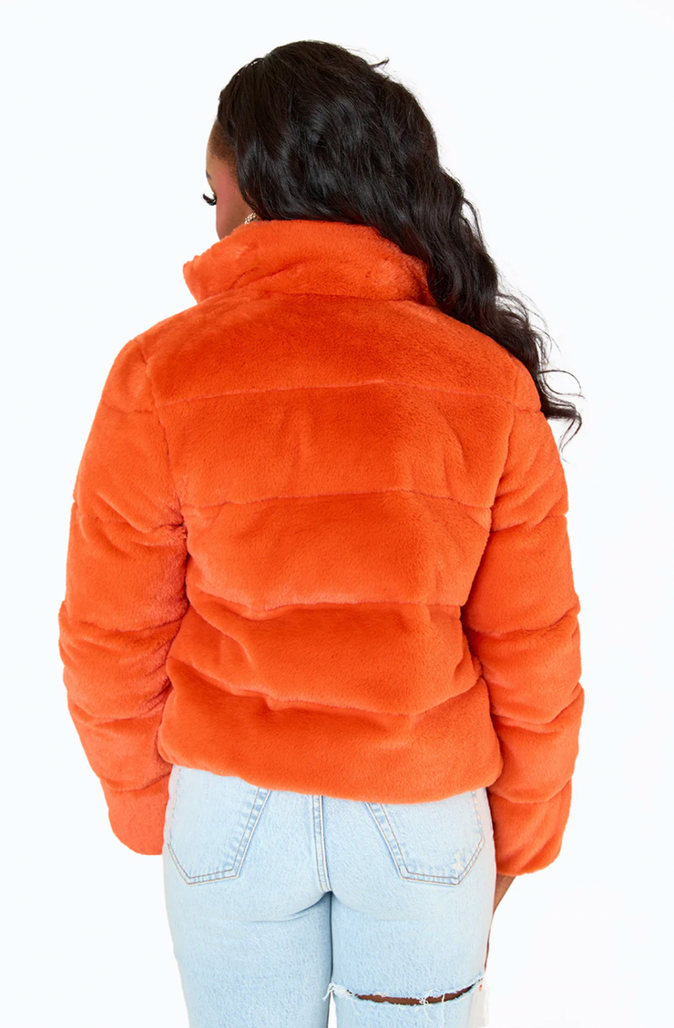 Noella Faux Fur Jacket | Cayenne - SMALL