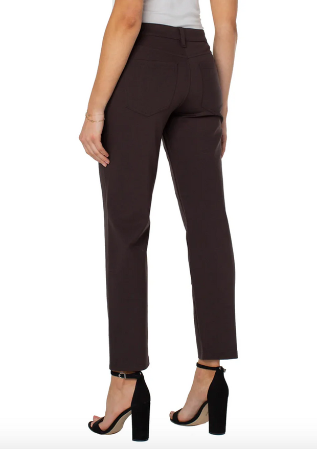 Madonna Ponte Knit Slim Straight Pant | Java