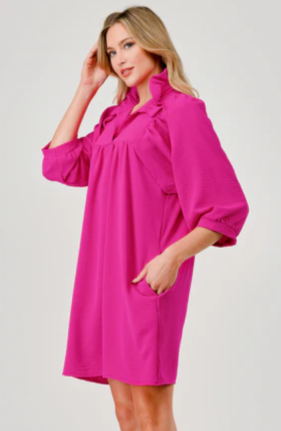 DOORBUSTER :: Mandy Dress | Hot Pink