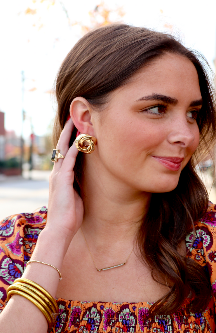 Gold Knot Earring