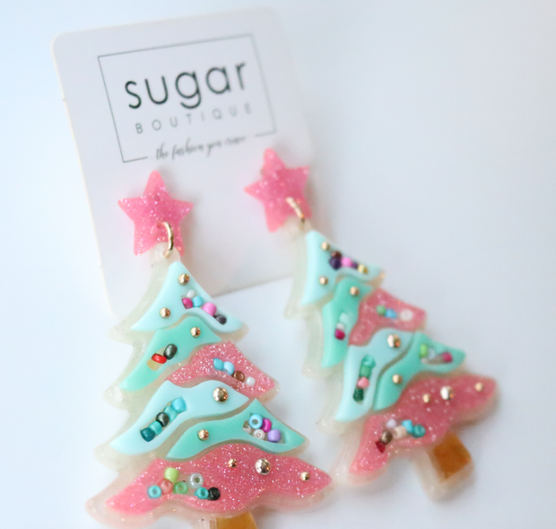 Sugar Sweet Sprinkles Christmas Tree Earring