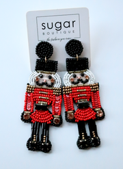 Preppy Nutcracker Earring | RED