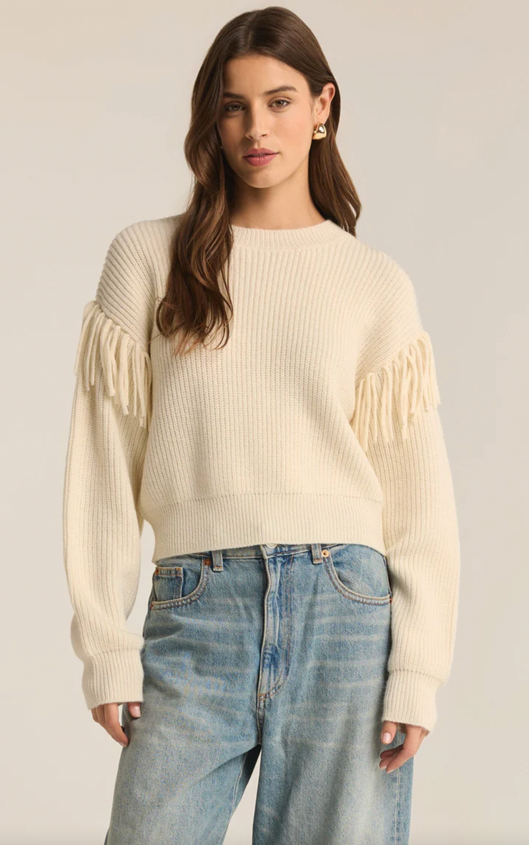 On the Fringe Sweater | Sea Salt