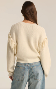 On the Fringe Sweater | Sea Salt