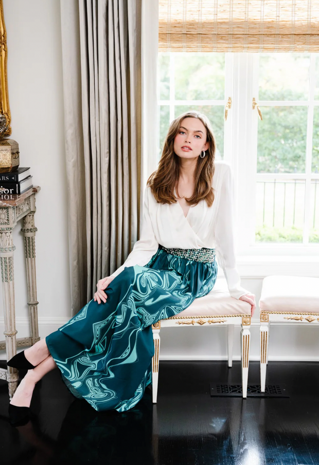 Lillian Skirt | Emerald Marble