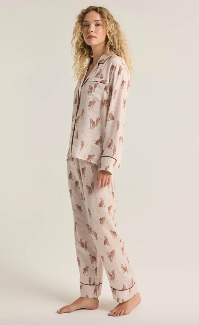 Dreamer Cheetah Satin Pj Set