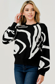 Ziggy Sweater | Black/White