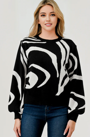 Ziggy Sweater | Black/White