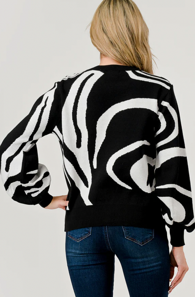 Ziggy Sweater | Black/White