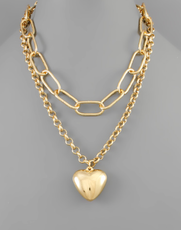 Puffed Heart Necklace