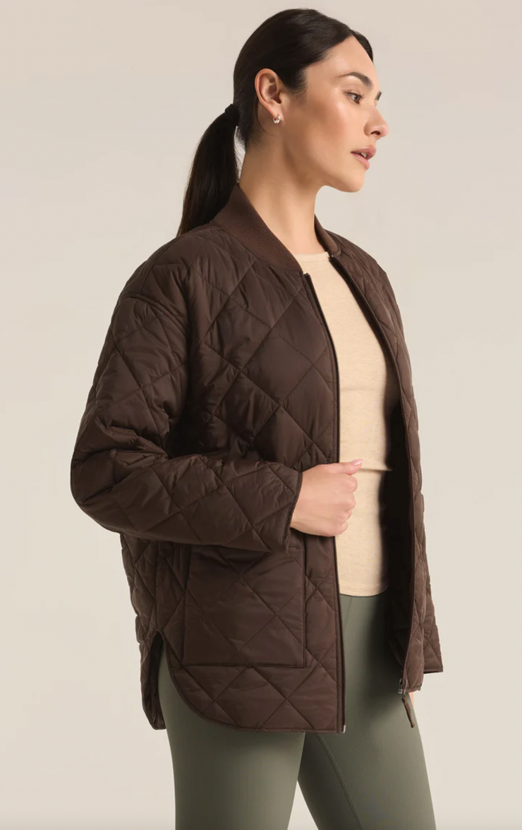 Sunrise Quilted Nylon Bomber Jacket