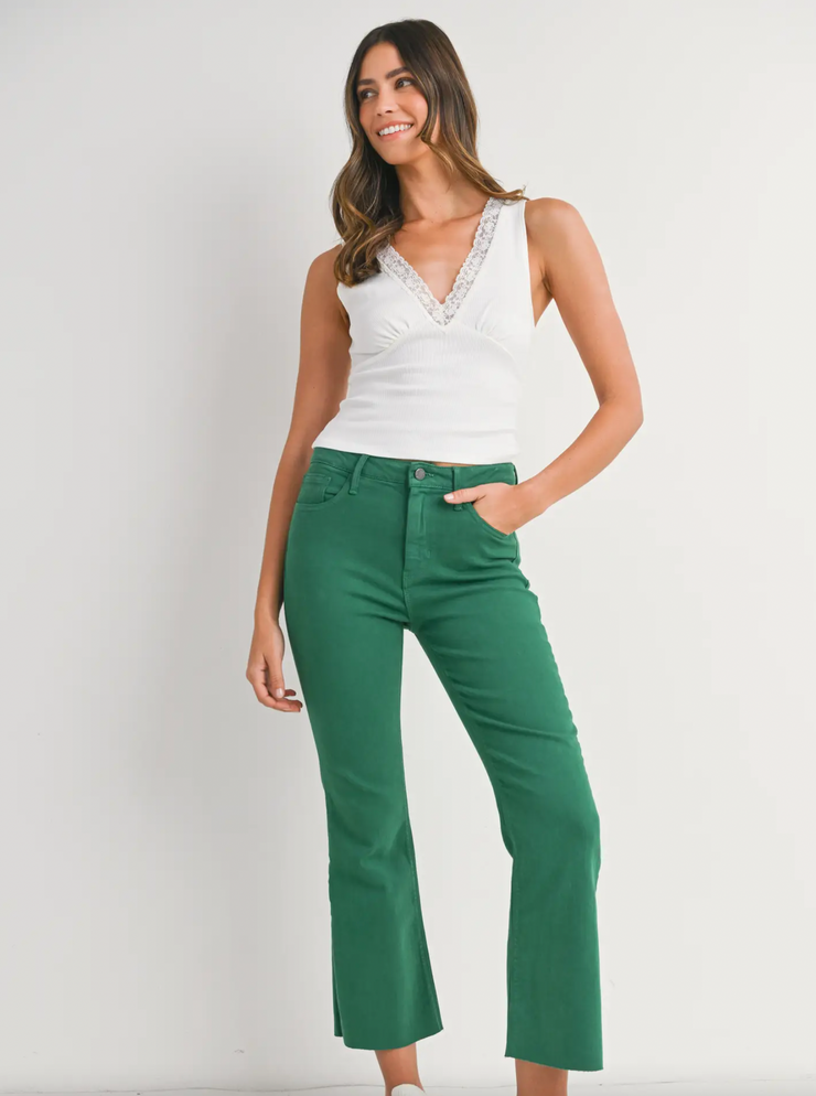 Vintage Cropped Flare | Green