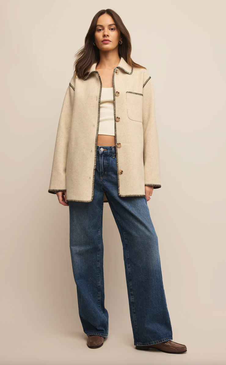 Olivia Whipstitch Jacket | Oatmeal Heather