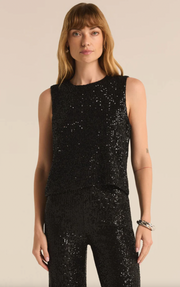 Sloane Sequin Tank | Black