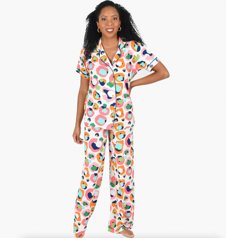 Multi Spot Cheetah Pajama Pant Set