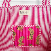 Quilted Tiger Tote | Pink Jaquar