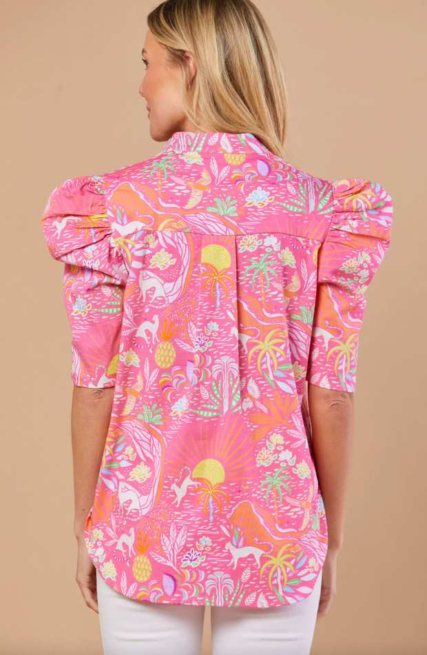 Natalie Blouse | Whimsical Island Sunrise